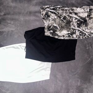 SHEIN White and Gray Tube Top Set